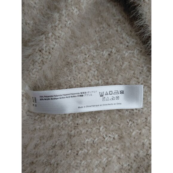 Anthropologie Beige Fluffy Knit Poncho With Turtleneck - Picture 4 of 7